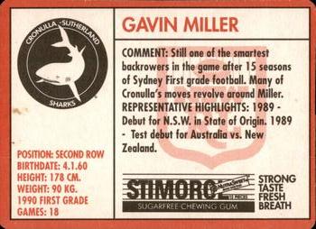 1991 Stimorol NRL #97 Gavin Miller Back